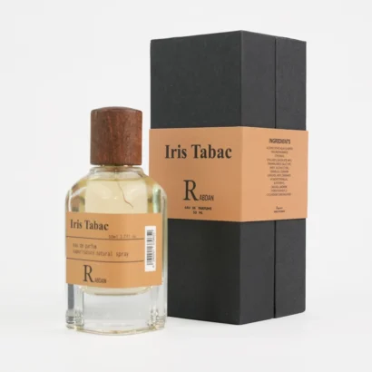 RABDAN Iris Tabac 50ML EDP is a luxury perfume that blends cinnamon and tobacco with rich dark chocolate and iris, rounded by a warm base of cacao pod, tonka bean, and olibanum. A premium fragrance for men and women, perfect for those who love the richness of UAE perfumes.