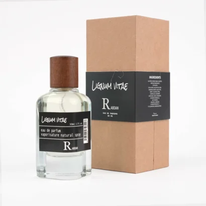 RABDAN Lignum Vitae 50ML EDP is a modern, woody luxury fragrance for men, featuring the smoky richness of guaiac wood paired with the clean aroma of Iso E Super. A highly sought-after UAE perfume for its bold simplicity.