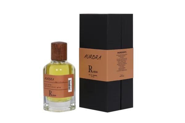 Rabdan Aurora 50ml EDP box and bottle – luxury Rabdan fragrance UAE