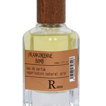Rabdan Frankincense Bomb 50ml EDP – luxury oriental woody perfume with frankincense, sandalwood, vanilla, and saffron.