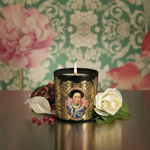 Coreterno The Pleasure floral candle black glass